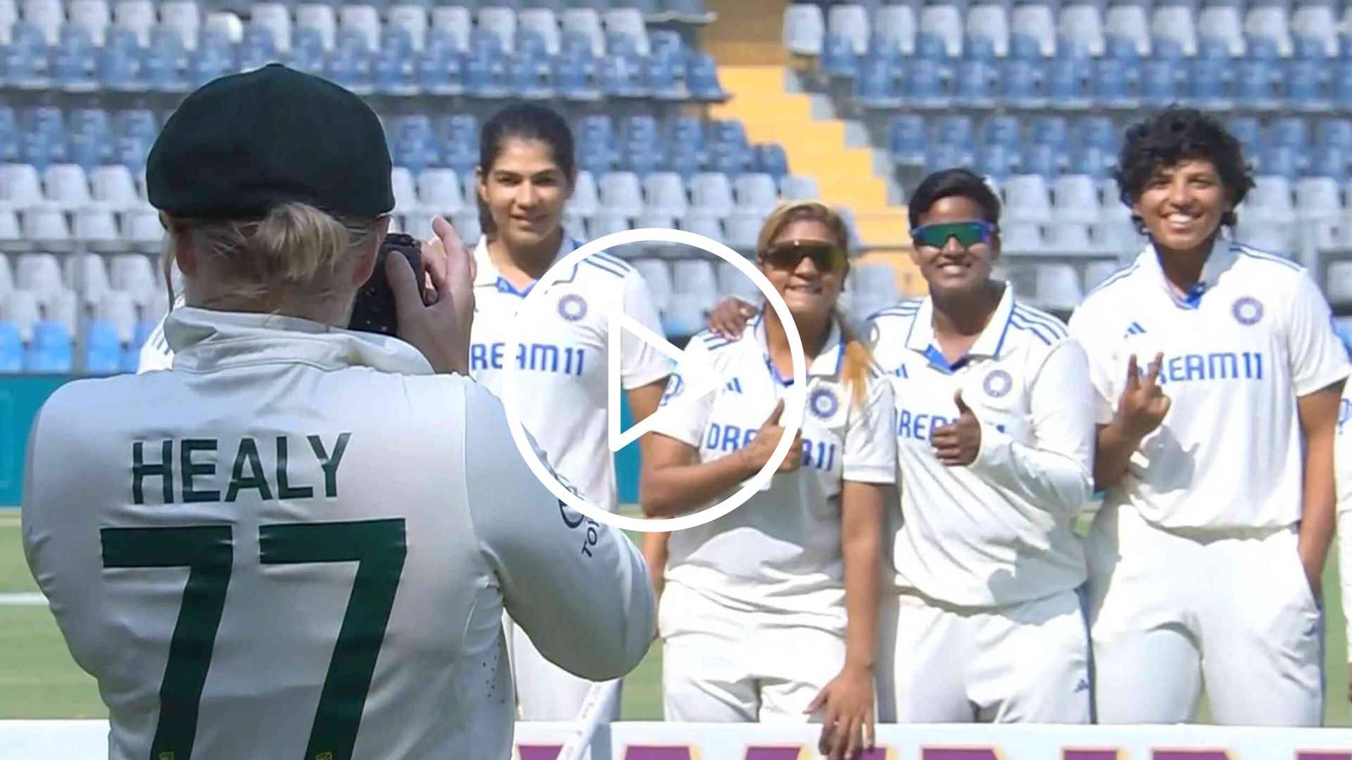 [Watch] Alyssa Healy Clicks Indian Team's Photo After IND-W Register First Test Win vs AUS-W